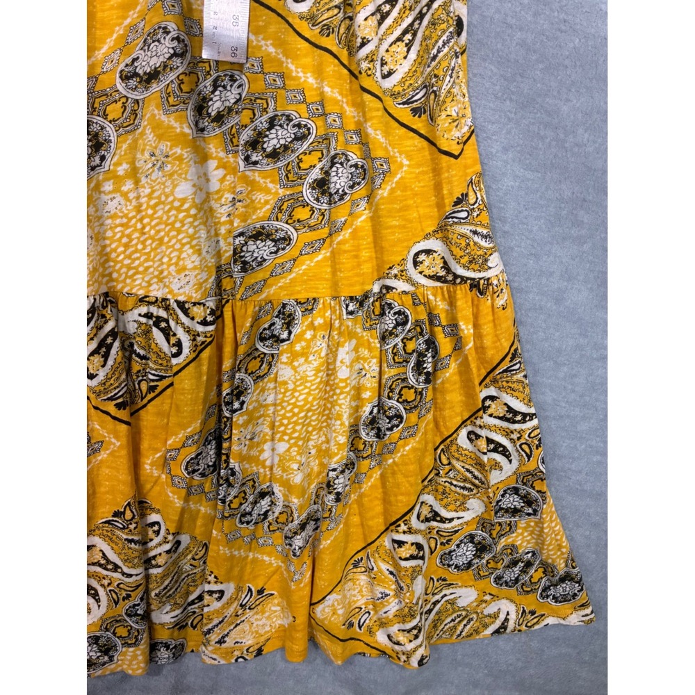 Soft Surroundings Yellow Paisley Embroidered Tassel Maxi Dress XS Boho 26K00 - Picture 6 of 11